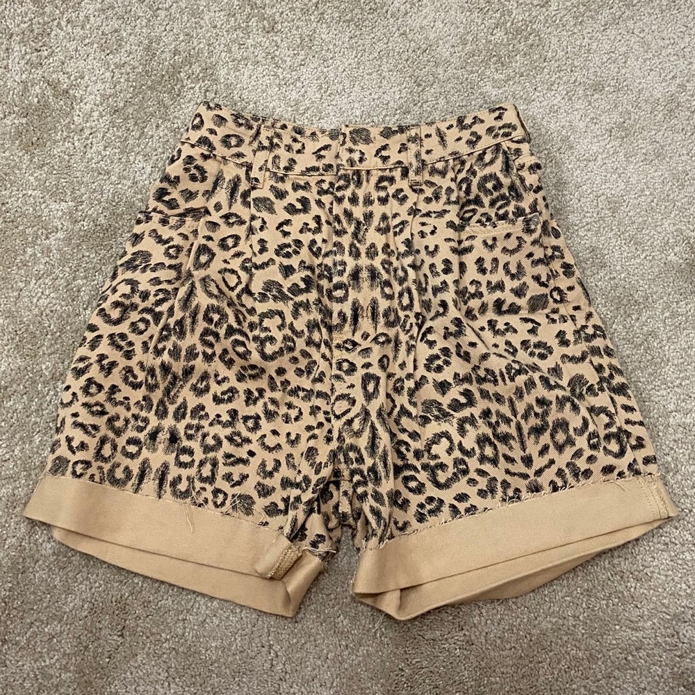 Free People High Waisted Leopard Short